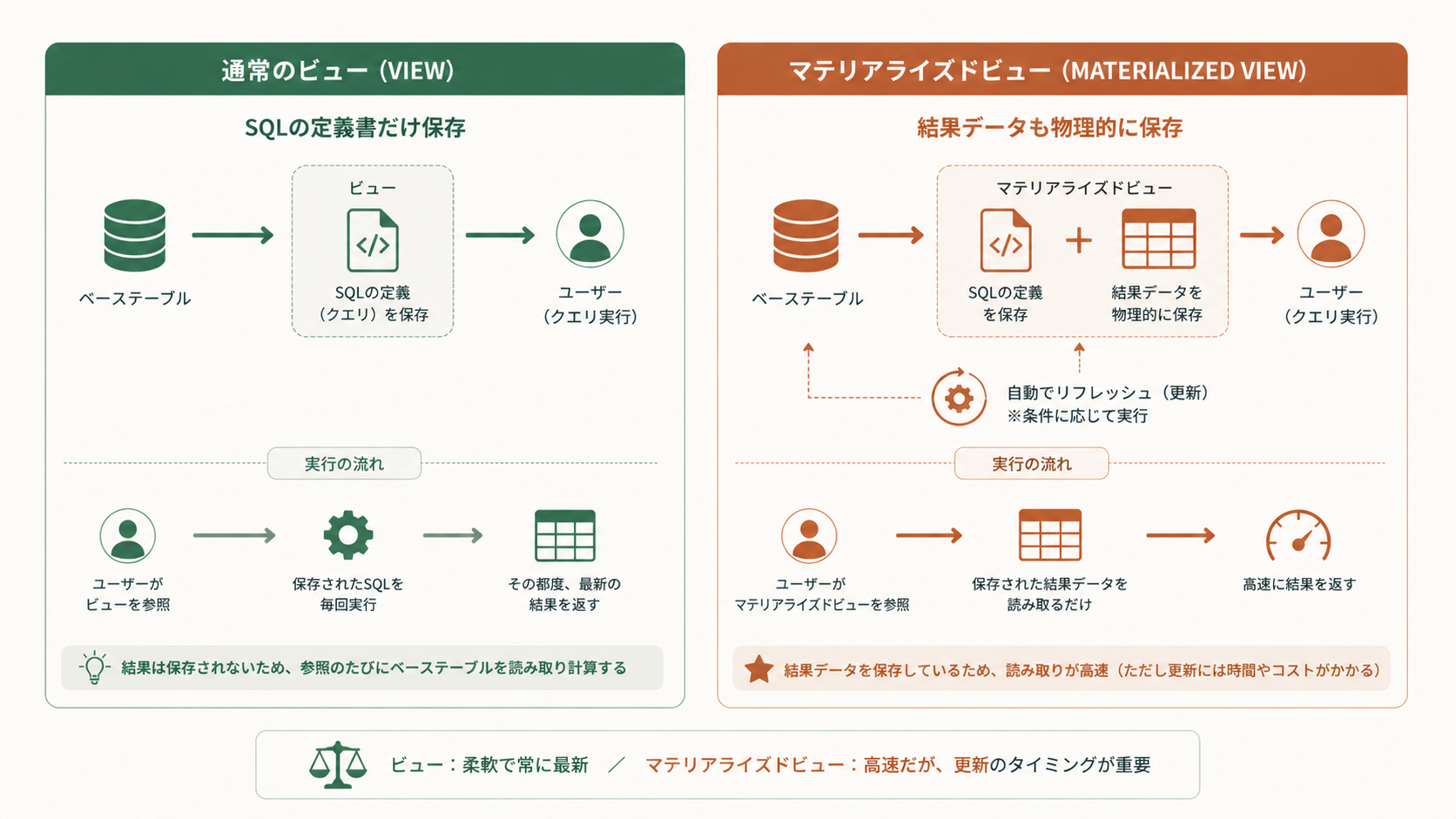 Snowflakeのビューとマテリアライズドビューの違いを学び使い分けるデータ分析者のワークスペース