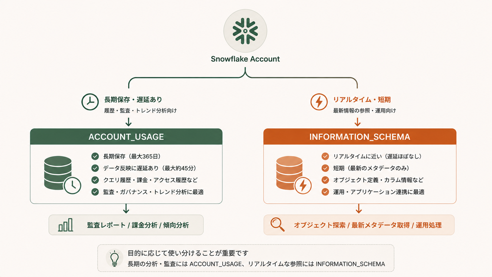 Snowflake監査ログ入門|Account UsageとInformation Schemaの違いをやさしく解説