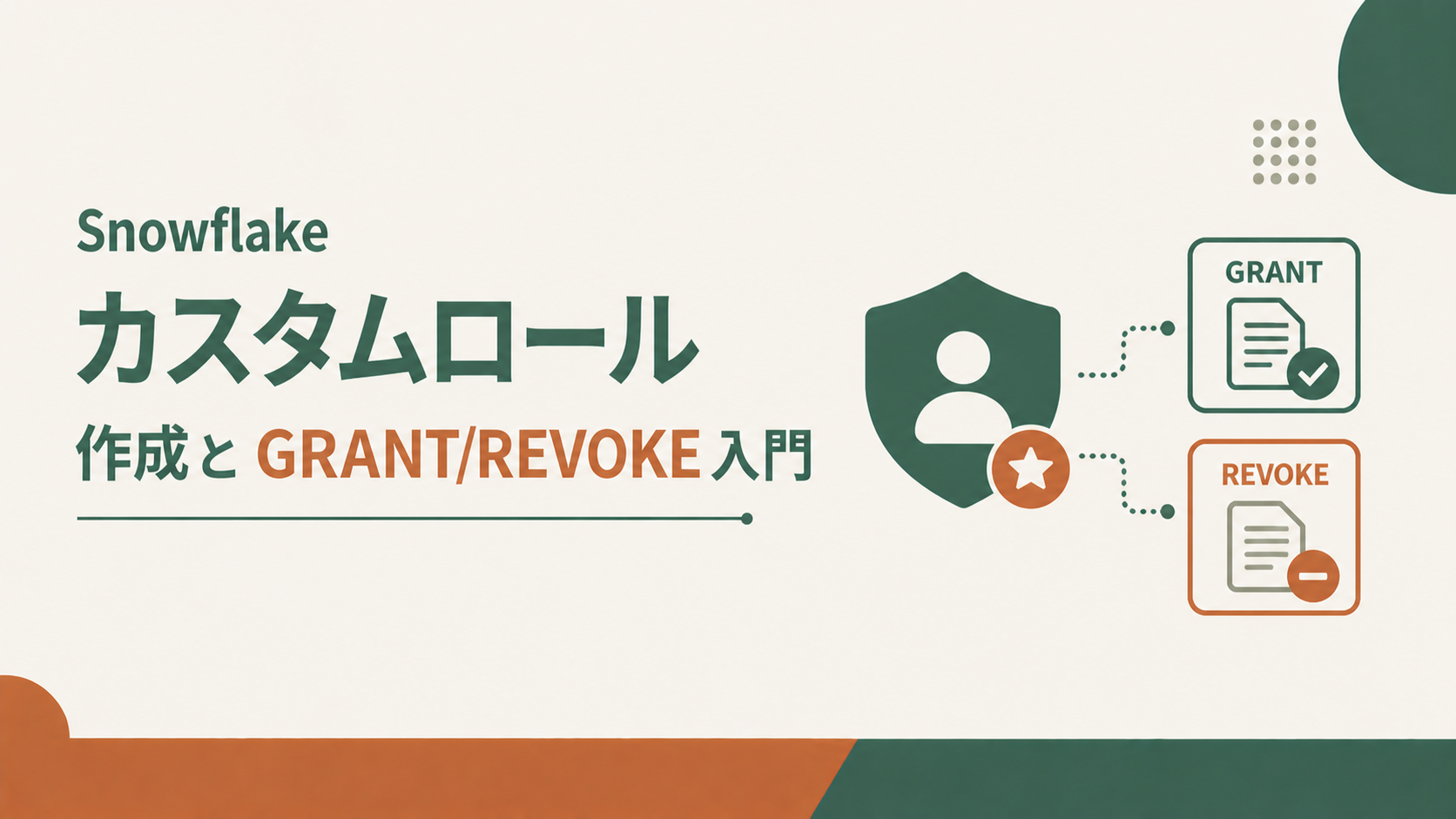 Snowflakeカスタムロール作成とGRANT/REVOKE入門