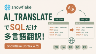 Snowflake AI_TRANSLATE関数入門|SQLだけで多言語翻訳する方法・コスト・エラー処理まで解説のサムネイル